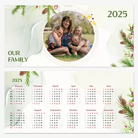 Calendar template with family photo
