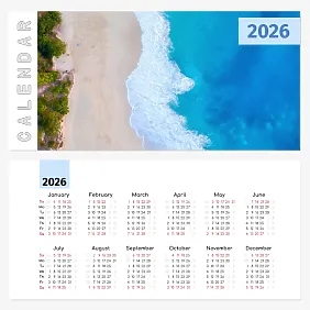 Šablona kalendáře s cestovatelskými fotografiemi